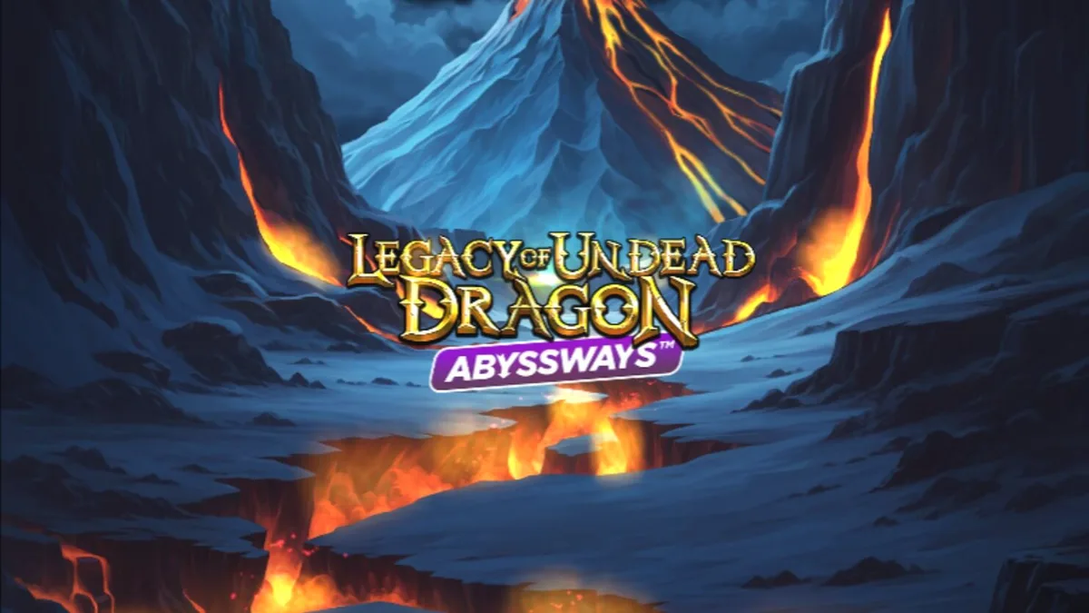 Tampilan visual slot Legacy of Undead Dragon Abyssways dengan naga dan ksatria
